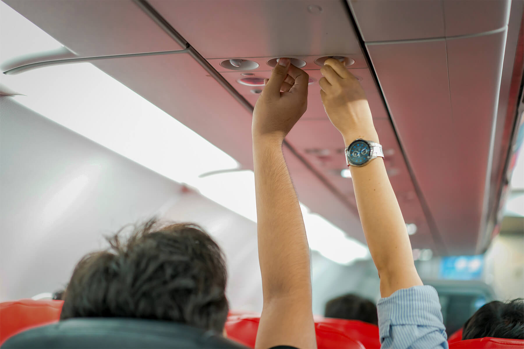traveler on a flight